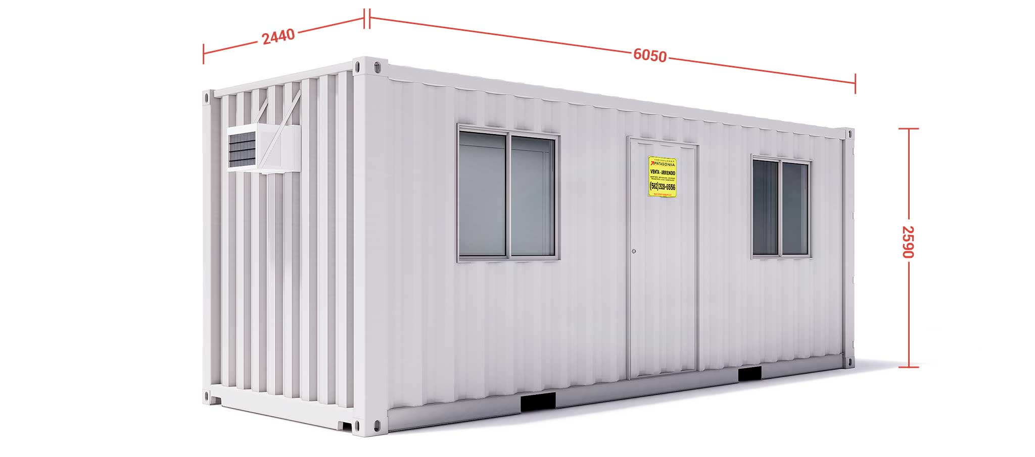 Oficina Container 20 Pies Forrada — Medio Baño