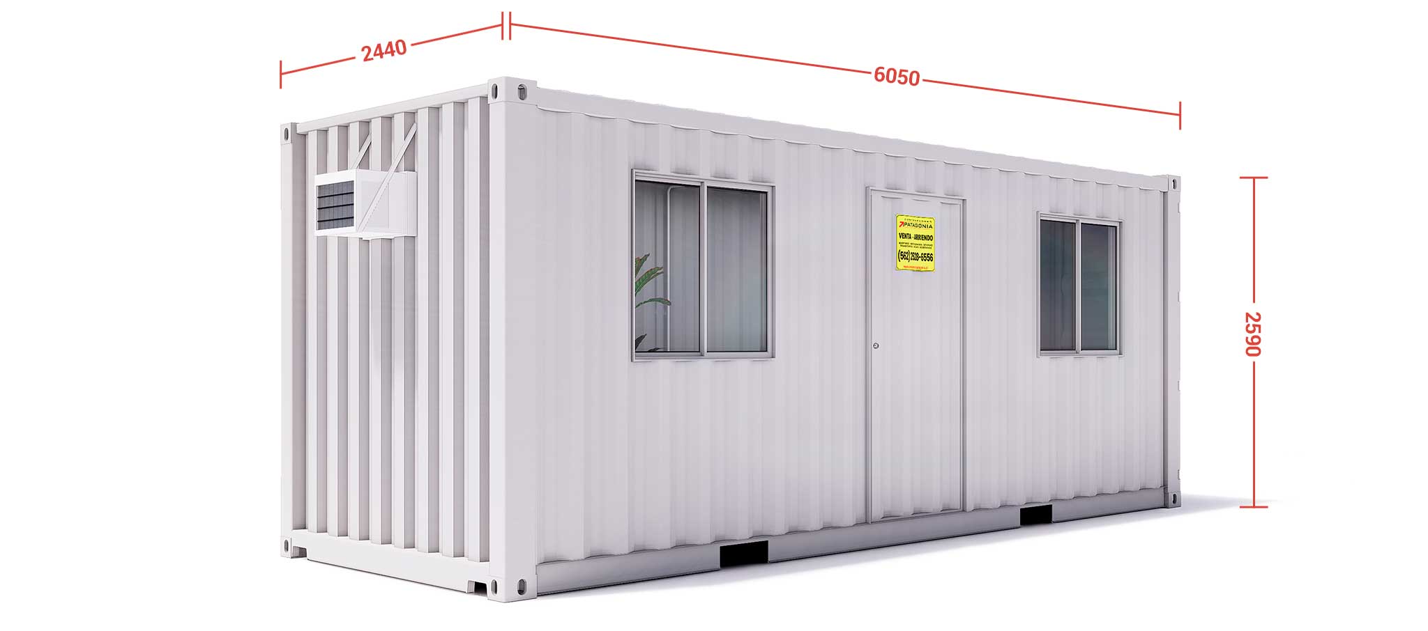 Oficina Container 20 Pies Sin Forrar — Medio Baño