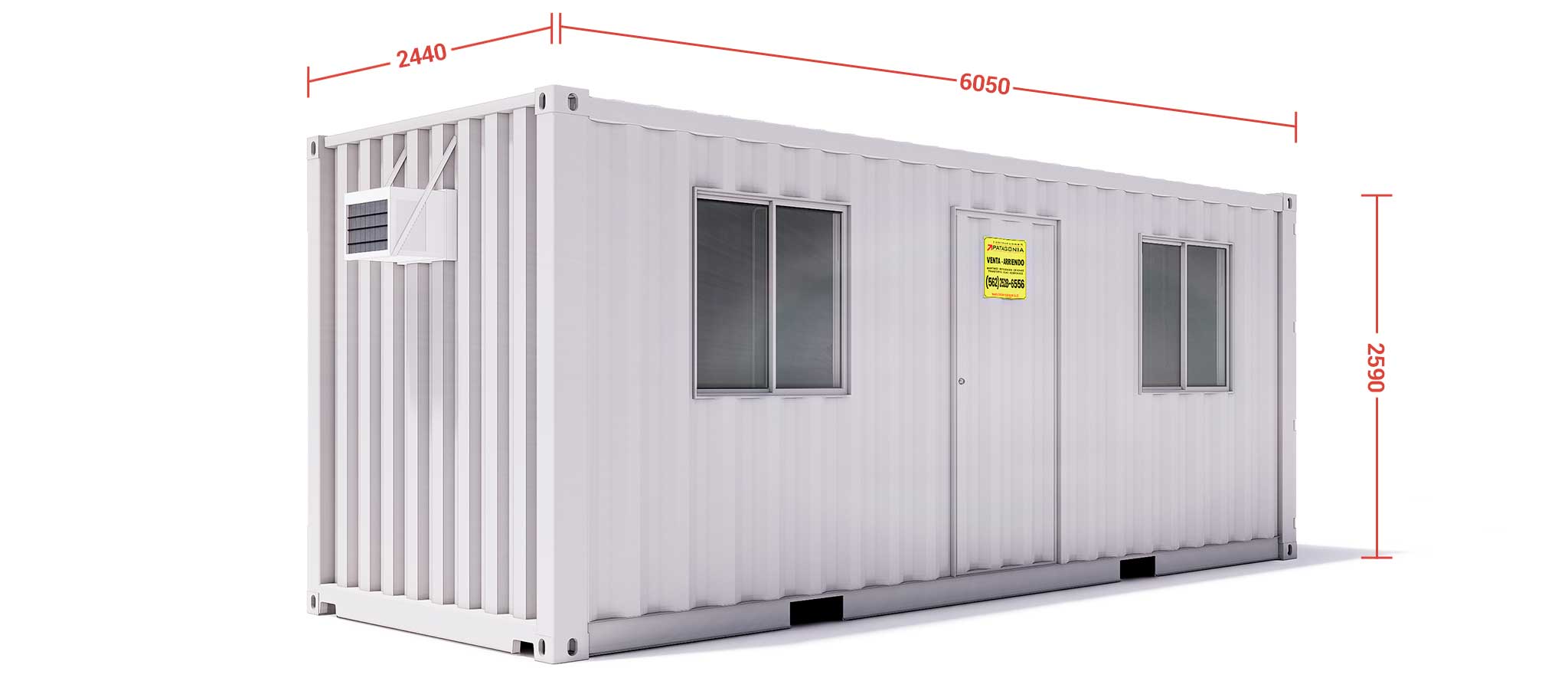 Oficina Container 20 Pies Sin Forrar — Planta Libre